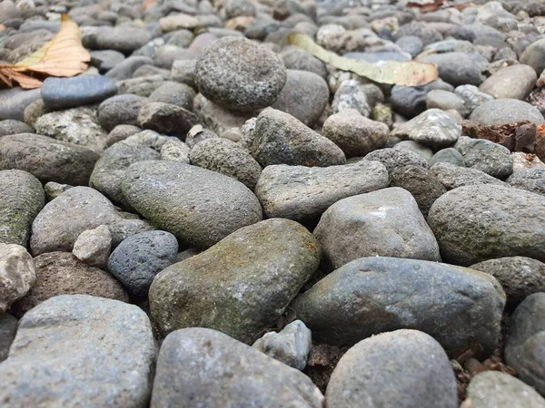 Doğal Arkaplan Için Taş Çakıl Taşlarının Fotoğrafını Kapat — Stok fotoğraf