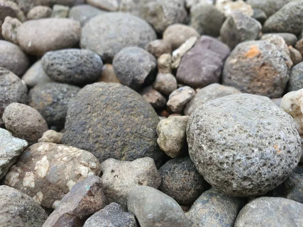 Doğal Arkaplan Için Taş Çakıl Taşlarının Fotoğrafını Kapat — Stok fotoğraf