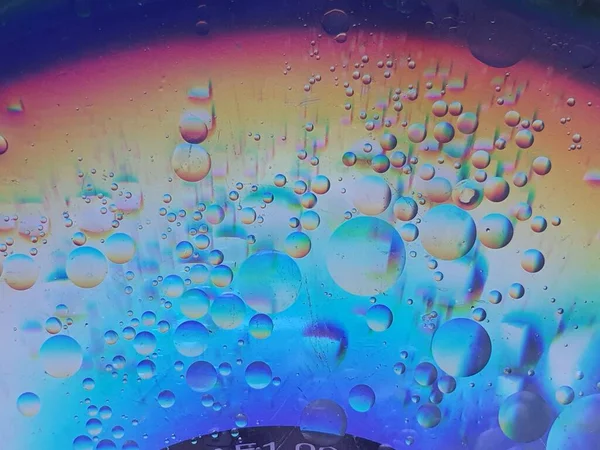 Photo Abstract Background Liquid Bubbles Rainbow Colors Shiny Surface Abstract — Stock Photo, Image