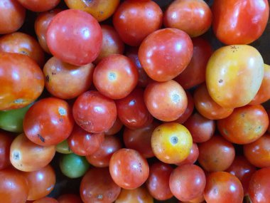 Geleneksel pazarda kiraz domates hasadı..