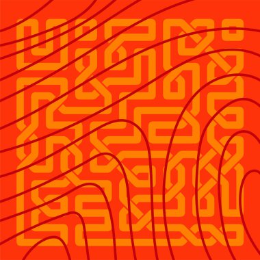 Dekoratif Kelt düğümleri arka planda kıvrımlı çizgili doku örtüsü. Kelt düğümleri ve kıvrımlı şekilleri olan sanatsal arkaplan.