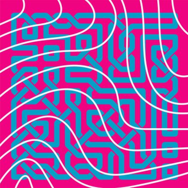 Dekoratif Kelt düğümleri arka planda kıvrımlı çizgili doku örtüsü. Kelt düğümleri ve kıvrımlı şekilleri olan sanatsal arkaplan.