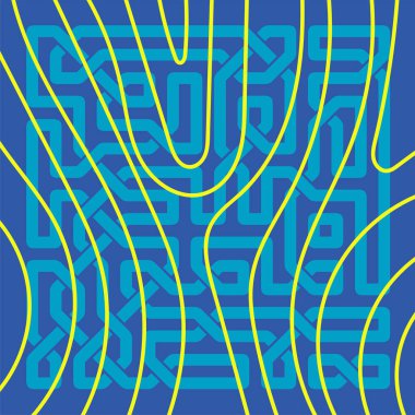 Dekoratif Kelt düğümleri arka planda kıvrımlı çizgili doku örtüsü. Kelt düğümleri ve kıvrımlı şekilleri olan sanatsal arkaplan.