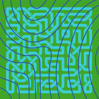 Dekoratif Kelt düğümleri arka planda kıvrımlı çizgili doku örtüsü. Kelt düğümleri ve kıvrımlı şekilleri olan sanatsal arkaplan.