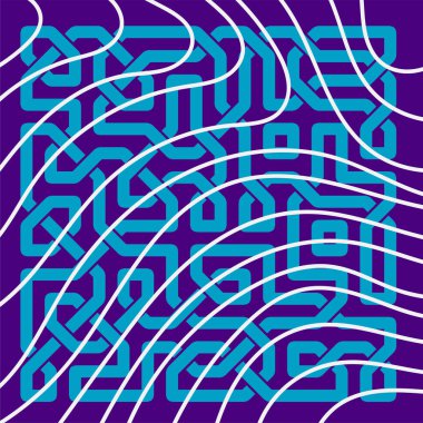 Dekoratif Kelt düğümleri arka planda kıvrımlı çizgili doku örtüsü. Kelt düğümleri ve kıvrımlı şekilleri olan sanatsal arkaplan.