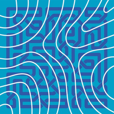 Dekoratif Kelt düğümleri arka planda kıvrımlı çizgili doku örtüsü. Kelt düğümleri ve kıvrımlı şekilleri olan sanatsal arkaplan.