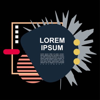 Çeşitli şekilleri, renkleri ve yarım tonlu süslemeleri olan soyut bir arkaplan. Arkaplan rozetleri elips kümesi veya oval şekiller ve metin alanı.