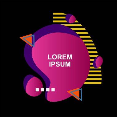 Çeşitli şekilleri, renkleri ve yarım tonlu süslemeleri olan soyut bir arkaplan. Arkaplan rozetleri elips kümesi veya oval şekiller ve metin alanı.