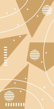 Çeşitli geometrik şekillere sahip soyut dikey arkaplan kartı. Geometrik memphis tarzına sahip dikey duvar kağıdı.