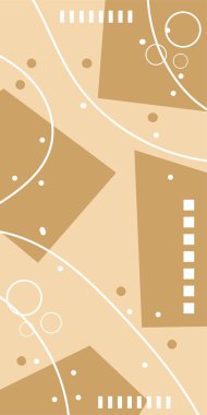 Çeşitli geometrik şekillere sahip soyut dikey arkaplan kartı. Geometrik memphis tarzına sahip dikey duvar kağıdı.