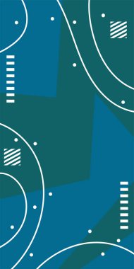 Çeşitli geometrik şekillere sahip soyut dikey arkaplan kartı. Geometrik memphis tarzına sahip dikey duvar kağıdı.