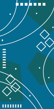 Çeşitli geometrik şekillere sahip soyut dikey arkaplan kartı. Geometrik memphis tarzına sahip dikey duvar kağıdı.