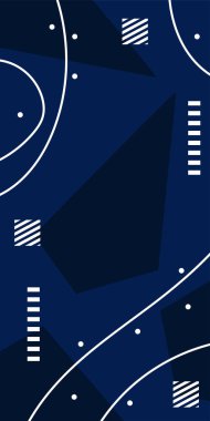 Çeşitli geometrik şekillere sahip soyut dikey arkaplan kartı. Geometrik memphis tarzına sahip dikey duvar kağıdı.