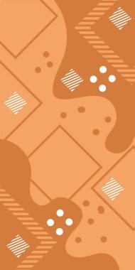 Çeşitli geometrik şekillere sahip soyut dikey arkaplan kartı. Geometrik memphis tarzına sahip dikey duvar kağıdı.