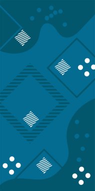 Çeşitli geometrik şekillere sahip soyut dikey arkaplan kartı. Geometrik memphis tarzına sahip dikey duvar kağıdı.