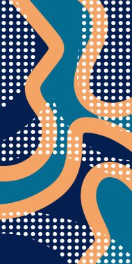 Çeşitli geometrik şekillere sahip soyut dikey arkaplan kartı. Geometrik memphis tarzına sahip dikey duvar kağıdı.