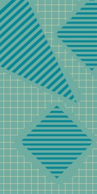 Çeşitli geometrik şekillere sahip soyut dikey arkaplan kartı. Geometrik memphis tarzına sahip dikey duvar kağıdı.