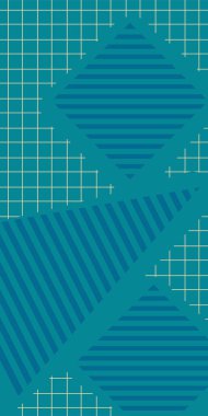 Çeşitli geometrik şekillere sahip soyut dikey arkaplan kartı. Geometrik memphis tarzına sahip dikey duvar kağıdı.