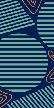 Çeşitli geometrik şekillere sahip soyut dikey arkaplan kartı. Geometrik memphis tarzına sahip dikey duvar kağıdı.