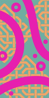 Çeşitli geometrik şekillere sahip soyut dikey arkaplan kartı. Geometrik memphis tarzına sahip dikey duvar kağıdı.