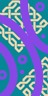 Çeşitli geometrik şekillere sahip soyut dikey arkaplan kartı. Geometrik memphis tarzına sahip dikey duvar kağıdı.