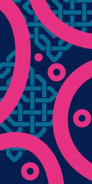 Çeşitli geometrik şekillere sahip soyut dikey arkaplan kartı. Geometrik memphis tarzına sahip dikey duvar kağıdı.