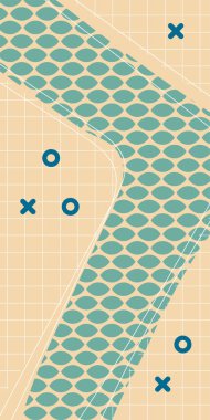 Çeşitli geometrik şekillere sahip soyut dikey arkaplan kartı. Geometrik memphis tarzına sahip dikey duvar kağıdı.