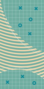 Çeşitli geometrik şekillere sahip soyut dikey arkaplan kartı. Geometrik memphis tarzına sahip dikey duvar kağıdı.