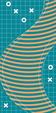 Çeşitli geometrik şekillere sahip soyut dikey arkaplan kartı. Geometrik memphis tarzına sahip dikey duvar kağıdı.