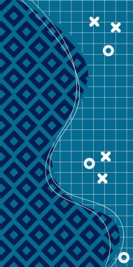 Çeşitli geometrik şekillere sahip soyut dikey arkaplan kartı. Geometrik memphis tarzına sahip dikey duvar kağıdı.