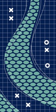 Çeşitli geometrik şekillere sahip soyut dikey arkaplan kartı. Geometrik memphis tarzına sahip dikey duvar kağıdı.