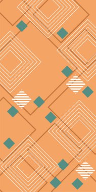 Çeşitli geometrik şekillere sahip soyut dikey arkaplan kartı. Geometrik memphis tarzına sahip dikey duvar kağıdı.