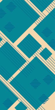 Çeşitli geometrik şekillere sahip soyut dikey arkaplan kartı. Geometrik memphis tarzına sahip dikey duvar kağıdı.