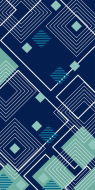 Çeşitli geometrik şekillere sahip soyut dikey arkaplan kartı. Geometrik memphis tarzına sahip dikey duvar kağıdı.