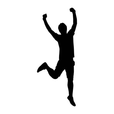 Poz veren bir erkek dansçının silueti. Dans eden bir adamın silueti.