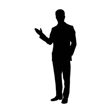 İş adamı kılığındaki kurumsal bir erkeğin silueti. 