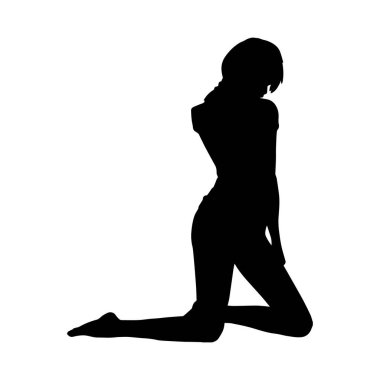 İnce ya da ince bir kadın modelinin silüeti.. 