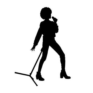 Klasik bir kadın şarkıcının silueti.