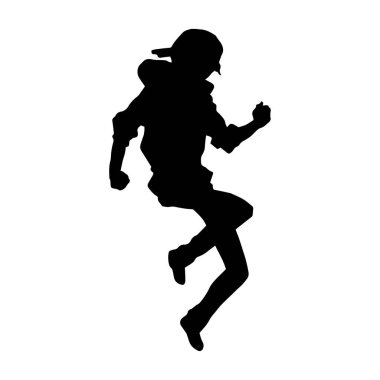 Dans eden sıradan bir kadın silueti. Dansçı bir kadının silueti..