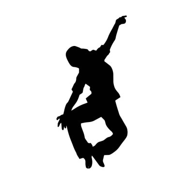 Dans eden sıradan bir kadın silueti. Dansçı bir kadının silueti..