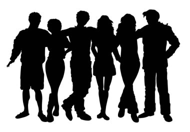 Siluet grubu toplanıyor. Arkadaşlığın silueti..