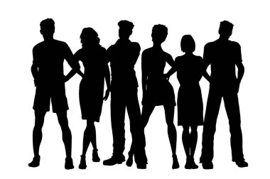 Siluet grubu toplanıyor. Arkadaşlığın silueti..