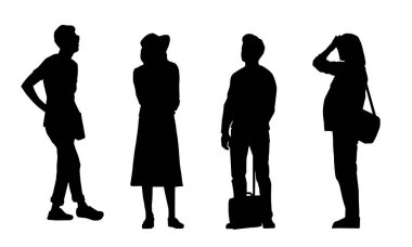 Siluet grubu ayakta duruyor..