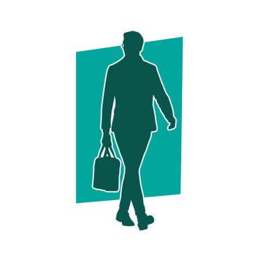 İş adamı kılığındaki kurumsal bir erkeğin silueti. 