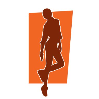 Dişi pozisyonunda ince bir kadın modelinin silueti..