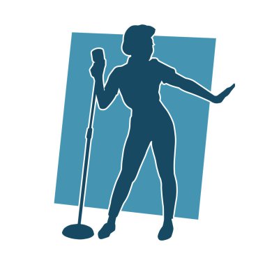 Klasik bir kadın şarkıcının silueti.