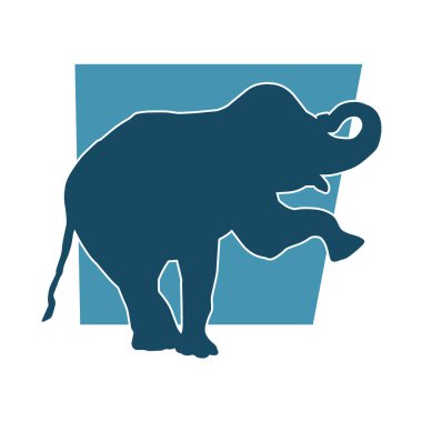 Büyük bir fil hayvanının silueti. Vahşi bir fil hayvanının silueti..