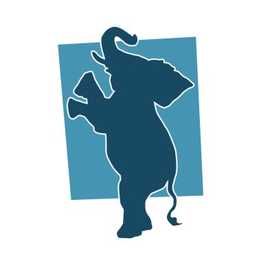 Büyük bir fil hayvanının silueti. Vahşi bir fil hayvanının silueti..