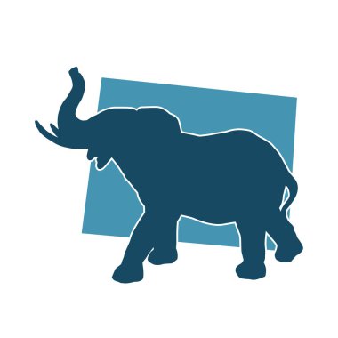 Büyük bir fil hayvanının silueti. Vahşi bir fil hayvanının silueti..