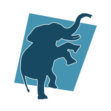 Büyük bir fil hayvanının silueti. Vahşi bir fil hayvanının silueti..